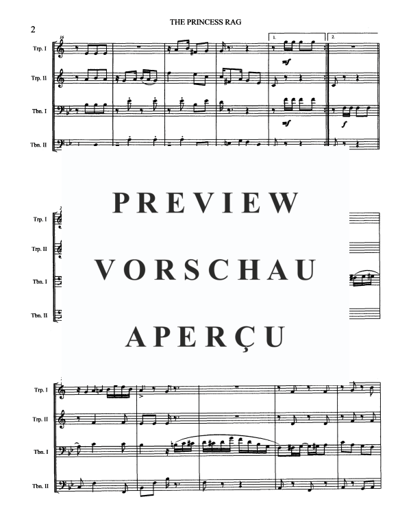 Produktgalerie: Seite 4 von 10 The Princess Rag, , Blechbläserquartett