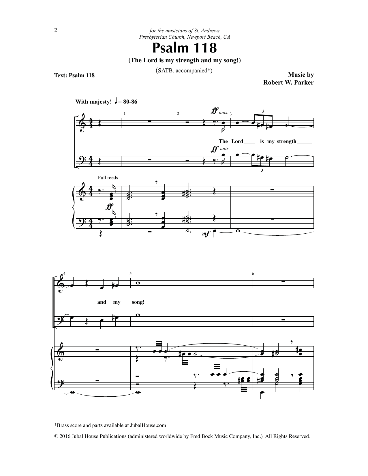 Product gallery: Page 1 of 1 Psalm 118 (The Lord is my strength and my song!), Robert W. Parker