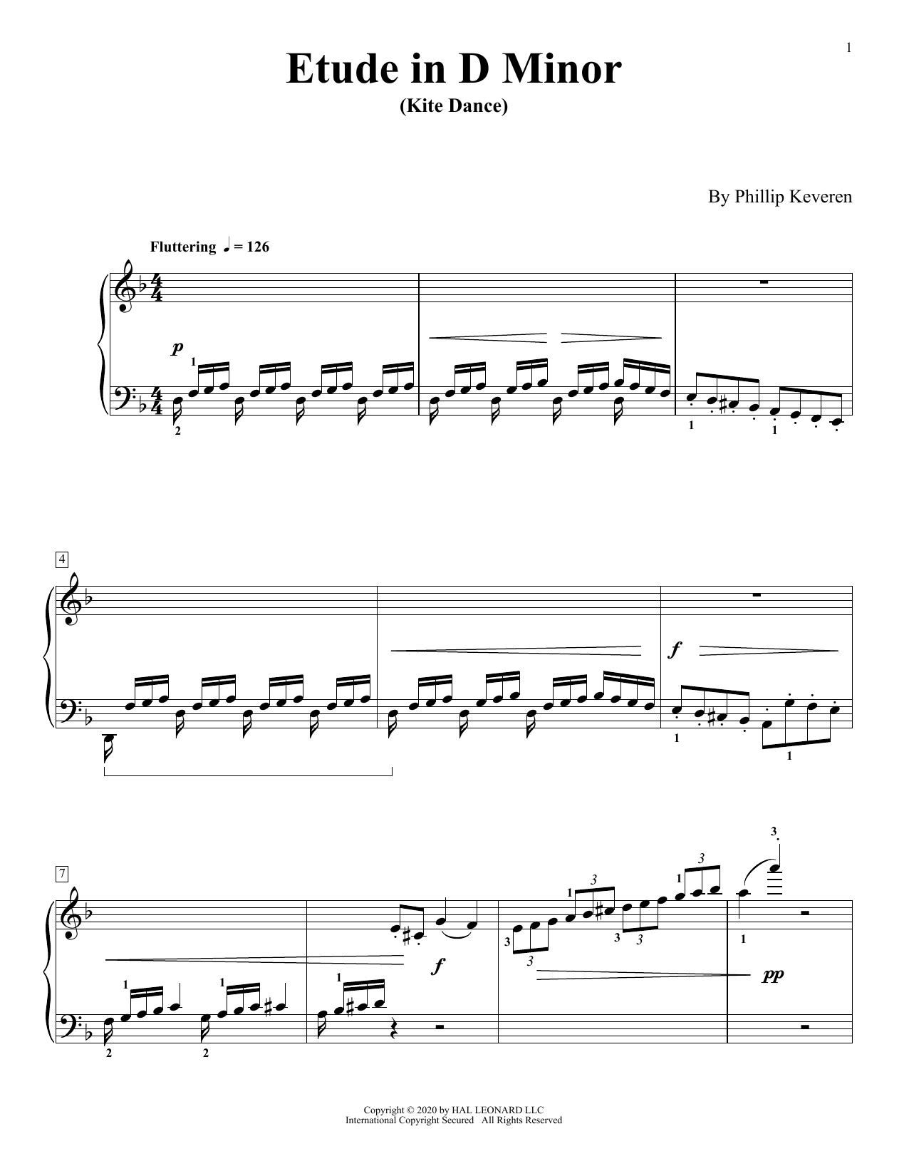 Product gallery: Page 1 of 1 Etude In D Minor (Kite Dance), Phillip Keveren