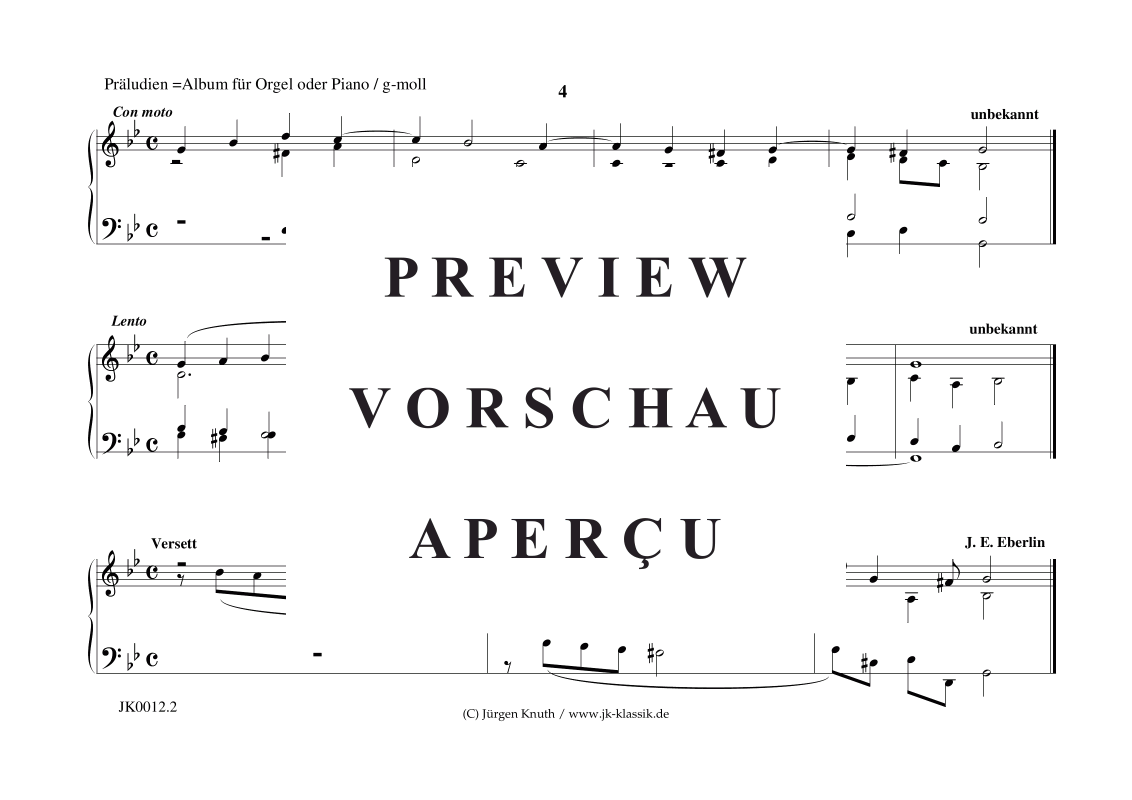Product gallery: Page 3 of 11 Präludien G-Moll , , (organ/piano solo)