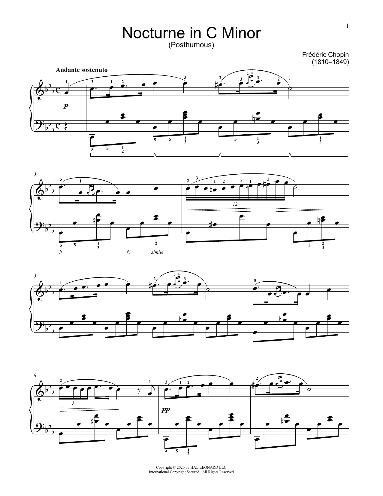 Product picture to: Nocturne In C Minor, KK. IVB, No. 8