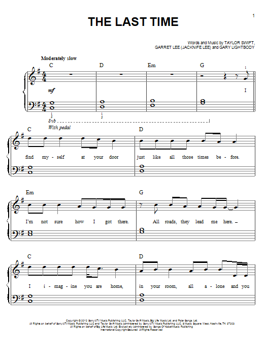 Produktgalerie: Seite 1 von 1 The Last Time, Taylor Swift, Klavier