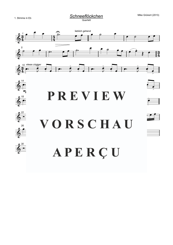 gallery: Schneeflöckchen,Weißröckchen, , Flexibles Quartett Stimmen in C, B, Es, F und C Bass