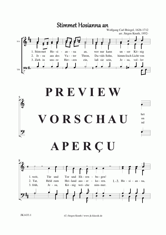 Product gallery: Page 4 of 6 Stimmet Hosianna an , , (mixed choir + organ/piano)