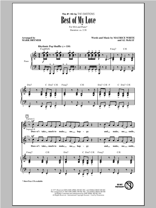 Produktgalerie: Seite 1 von 1 Best Of My Love, Mark Brymer, Chor