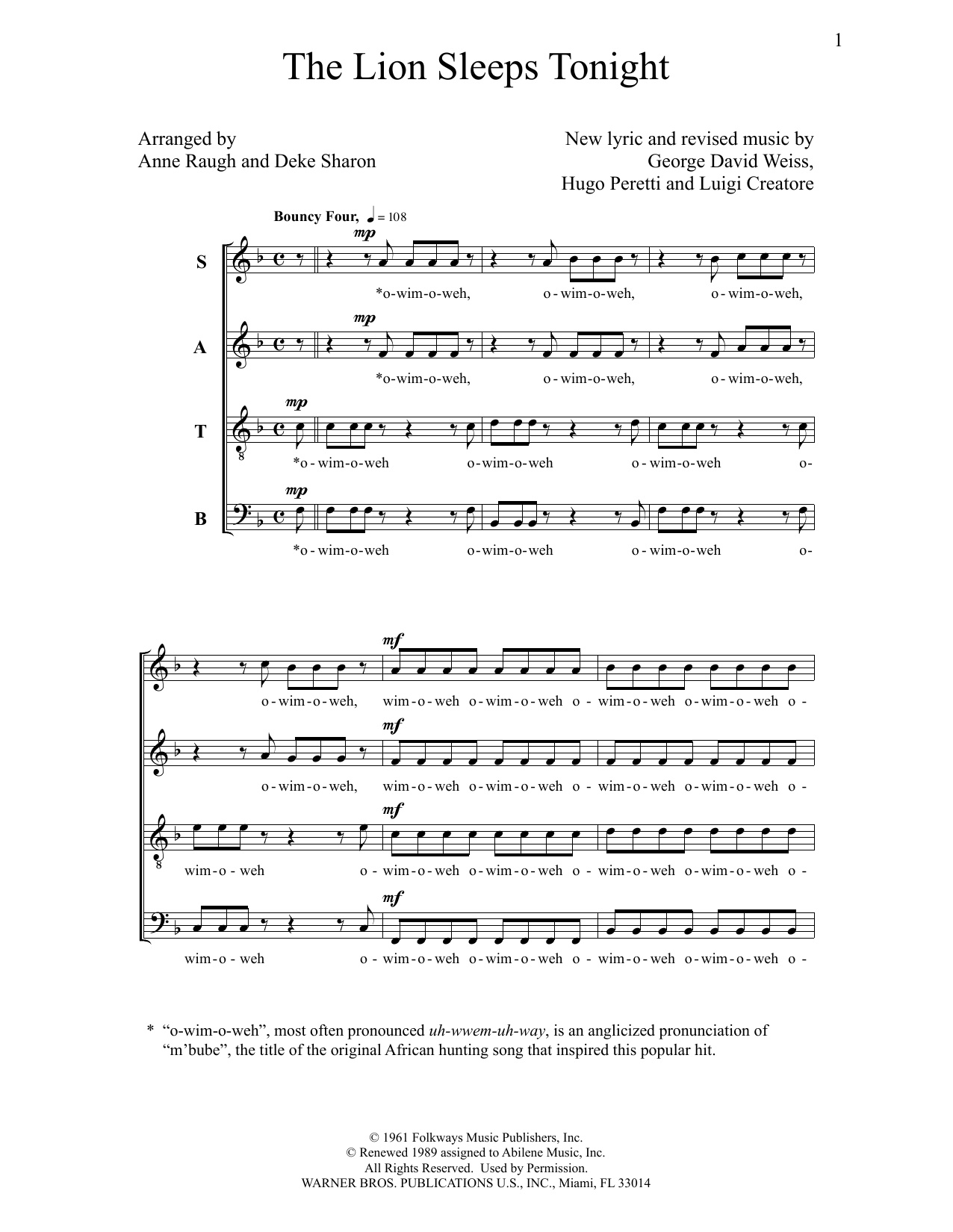 Product gallery: Page 1 of 1 The Lion Sleeps Tonight, Deke Sharon