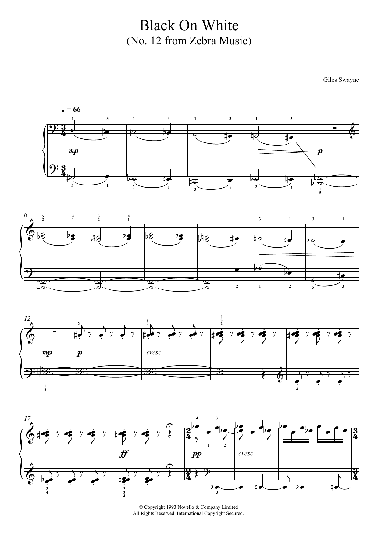 Product picture to: Black On White (No. 12 from Zebra Music)