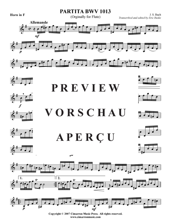 Produktgalerie: Seite 2 von 7 Partita in A-Moll  , , (Horn in F Solo)