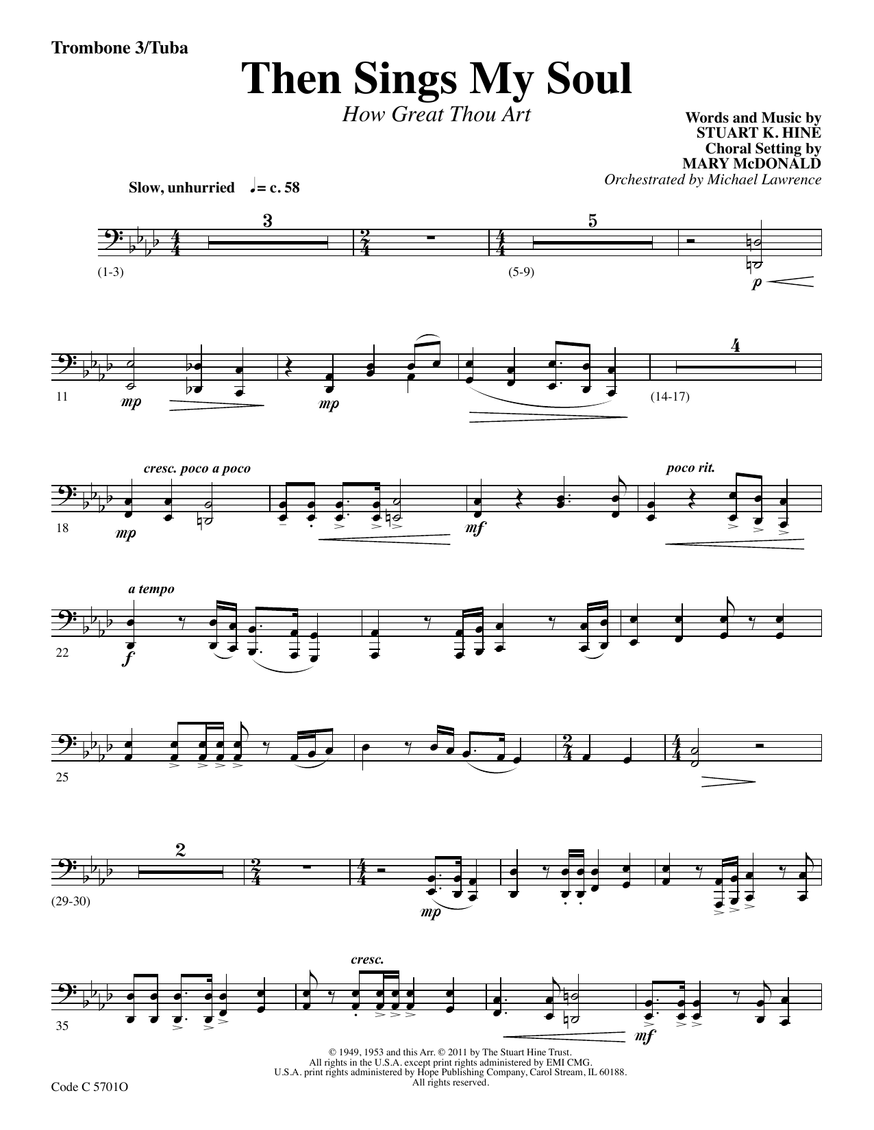 Product picture to: Then Sings My Soul (How Great Thou Art) - Trombone 3/Tuba