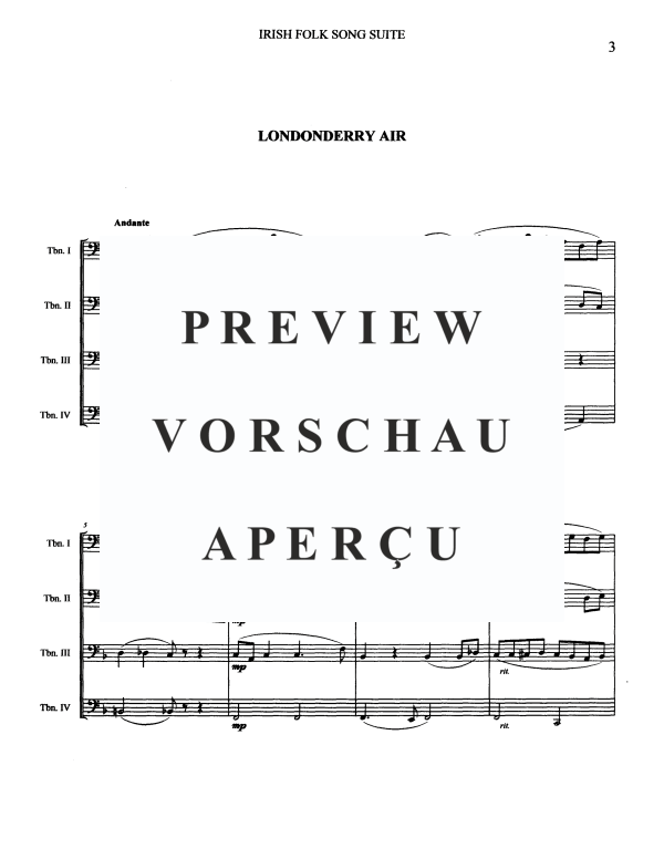 Produktgalerie: Seite 5 von 11 Irish Folk Song Suite, , Posaunen Quartett
