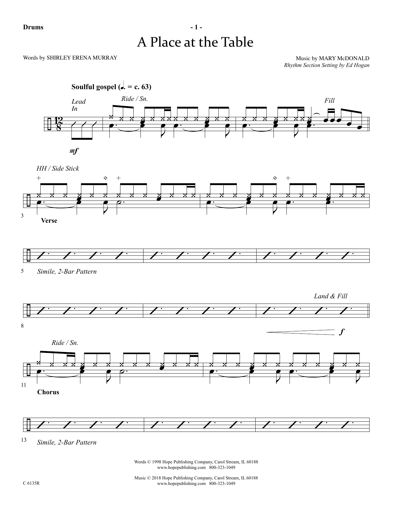 Produktbild zu: A Place At The Table - Drums