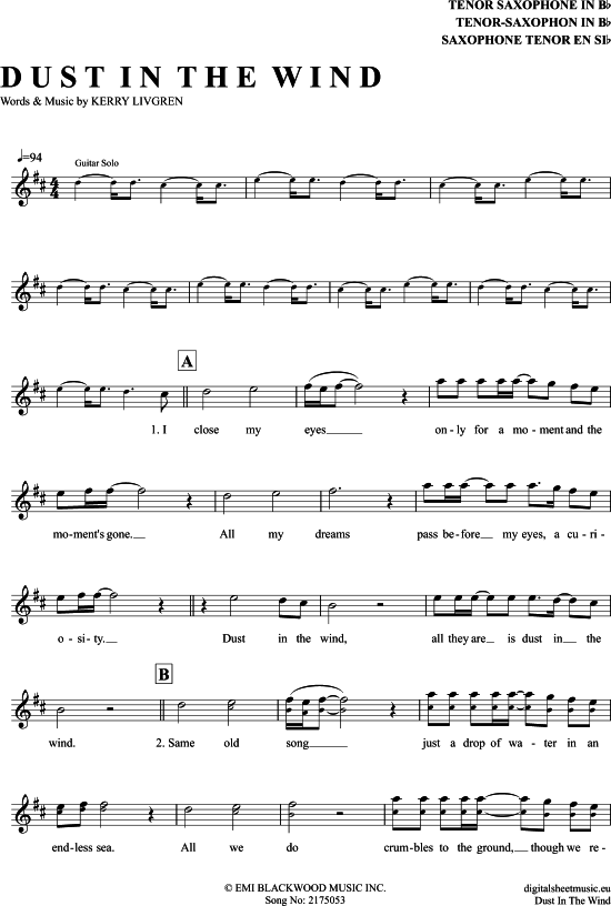 Product picture to: Dust In The Wind Kansas