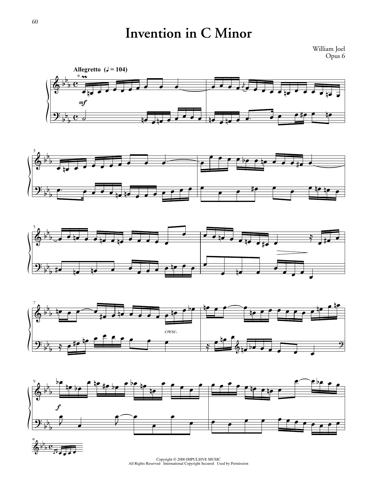 Product gallery: Page 1 of 1 Invention #1 In C Minor, Billy Joel