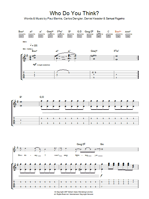 Produktgalerie: Seite 1 von 1 Who Do You Think, Interpol, Gitarre