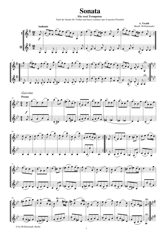 Sonate für zwei Trompeten op.2 Nr.2