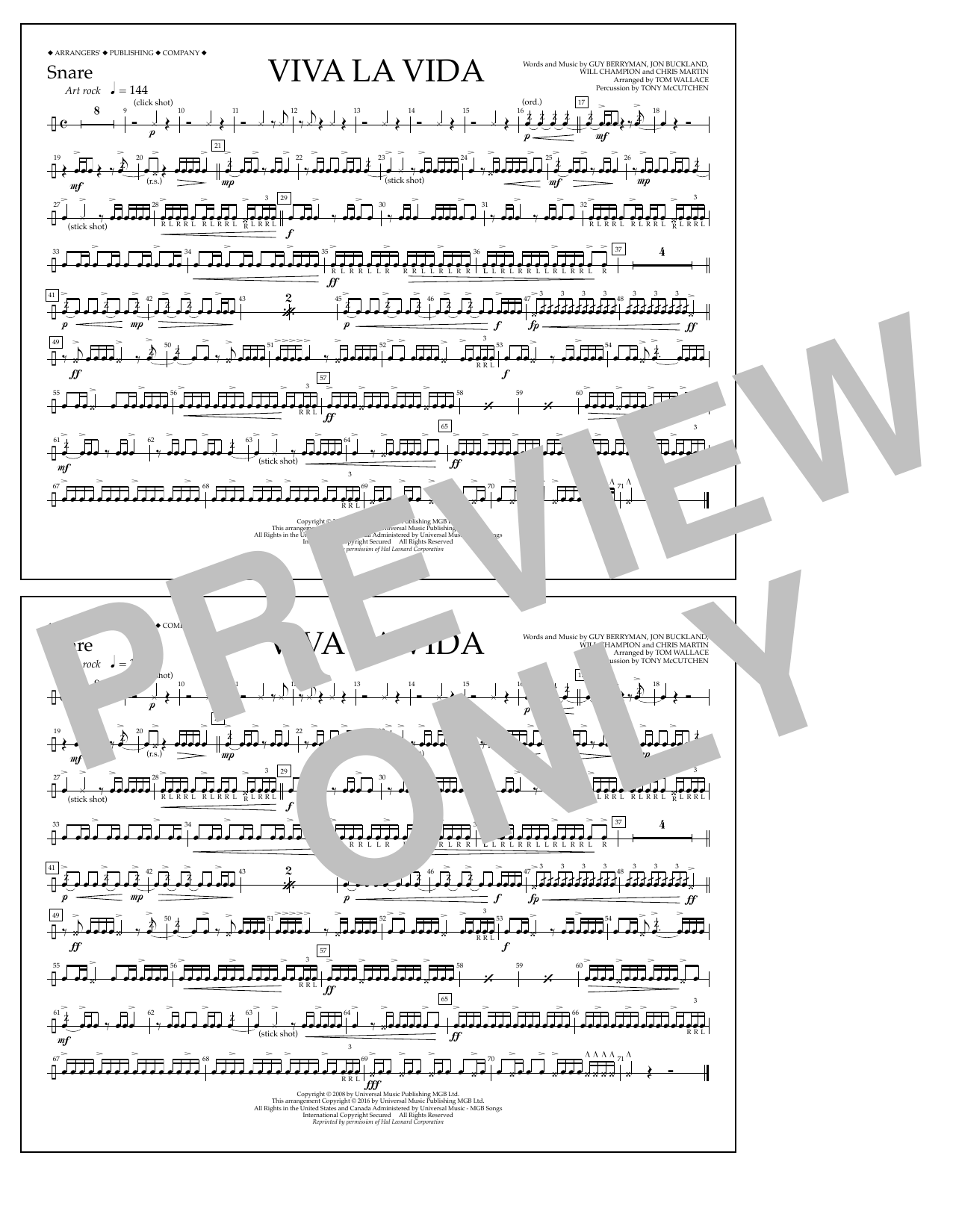 Produktbild zu: Viva La Vida - Snare