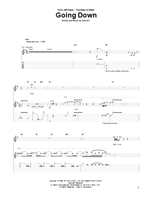 Product gallery: Page 1 of 1 Going Down, Jeff Beck