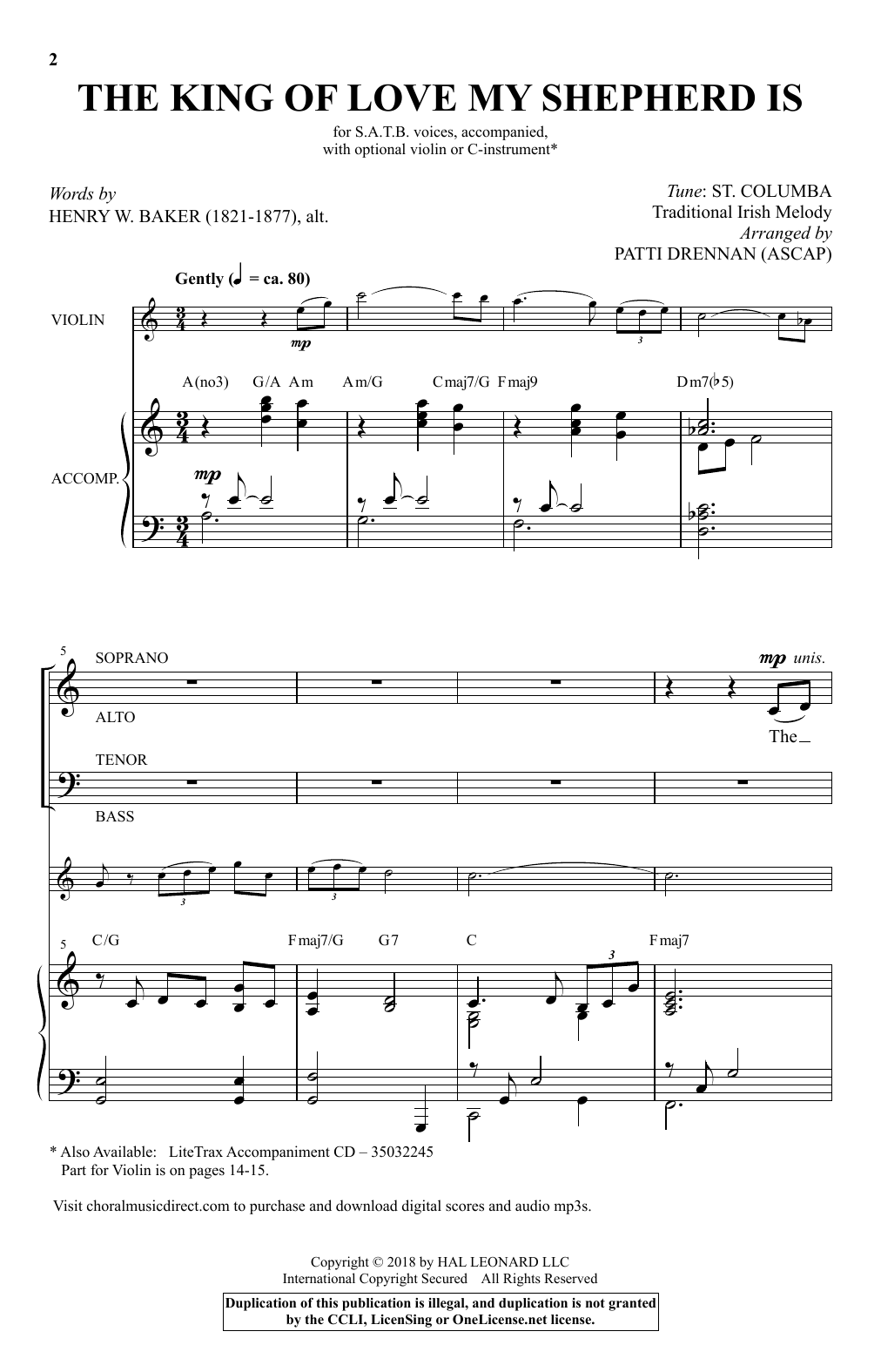 Produktbild zu: The King Of Love My Shepherd Is (arr. Patti Drennan)