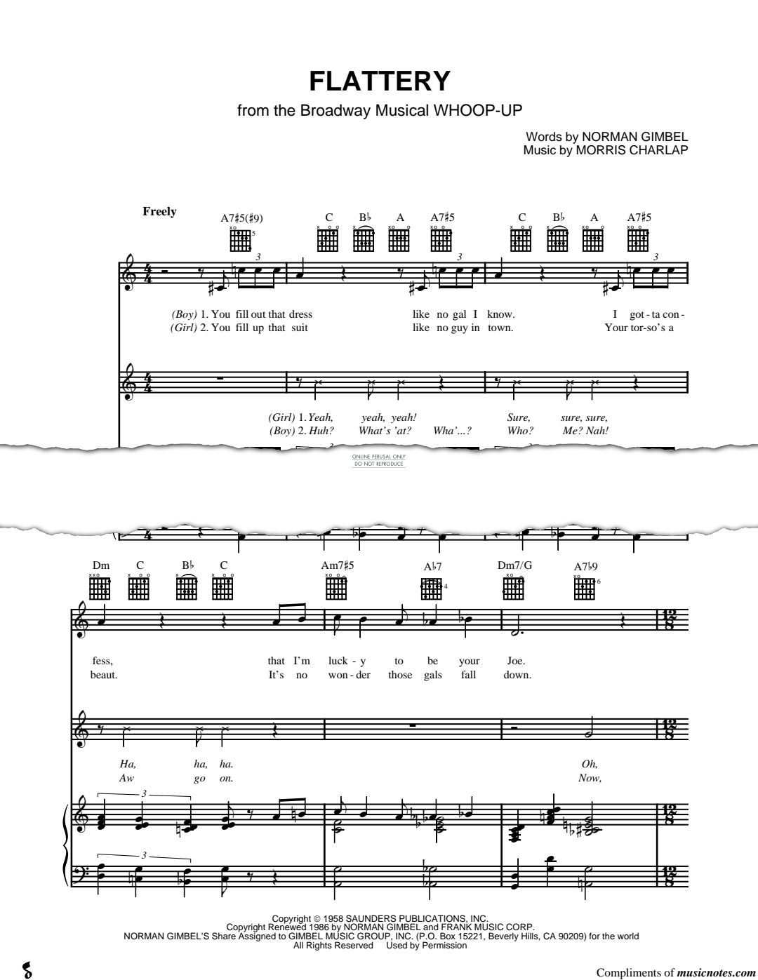 Produktgalerie: Seite 1 von 1 Flattery, Morris Charlap, Gesang, Gitarre, Klavier