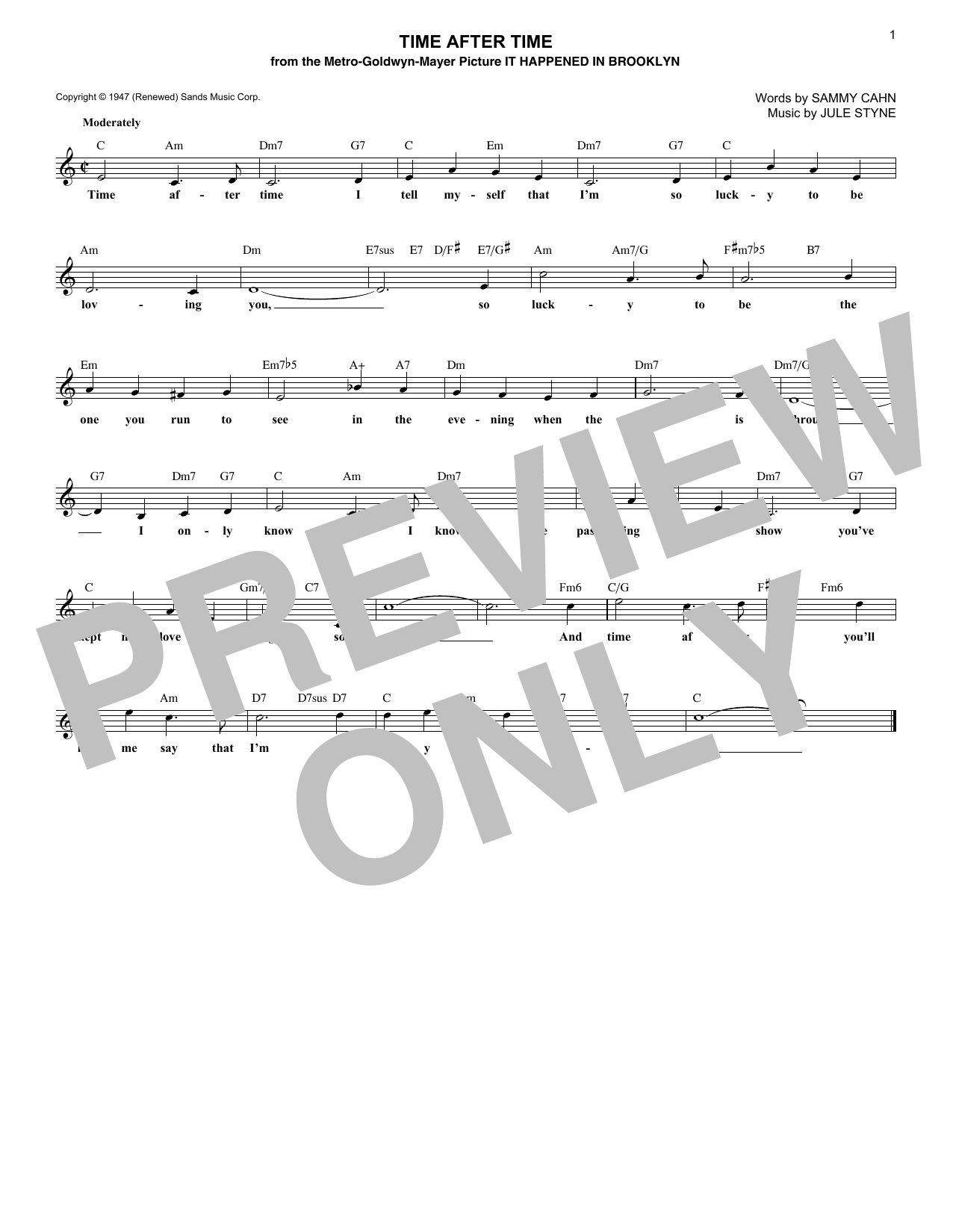 Produktgalerie: Seite 1 von 1 Time After Time, Jule Styne, Melodieinstrument