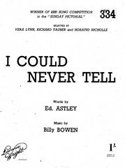 cover: I Could Never Tell, Billy Bowen