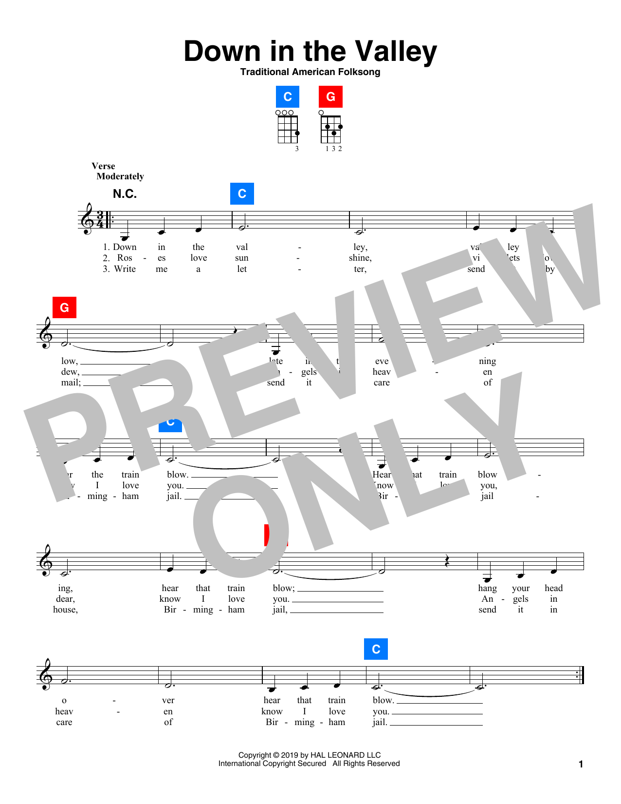 Product gallery: Page 1 of 1 Down In The Valley, Traditional American Folksong