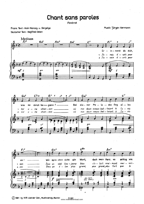 Produktbild zu: Chant sans paroles Großes Tanzstreichorchester 