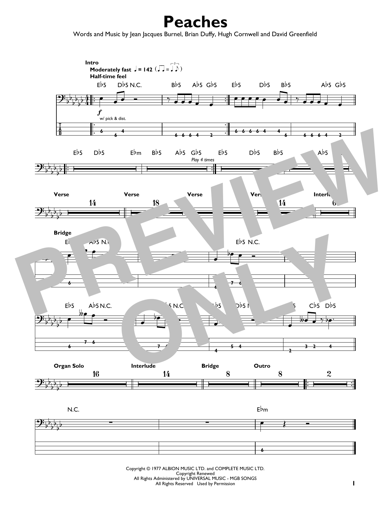 Produktgalerie: Seite 1 von 1 Peaches, The Stranglers, E-Bass, Gitarre