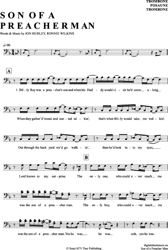 Product gallery: Page 1 of 4 Son Of A Preacher Man  , Springfield, Dusty, (Posaune / Bariton)