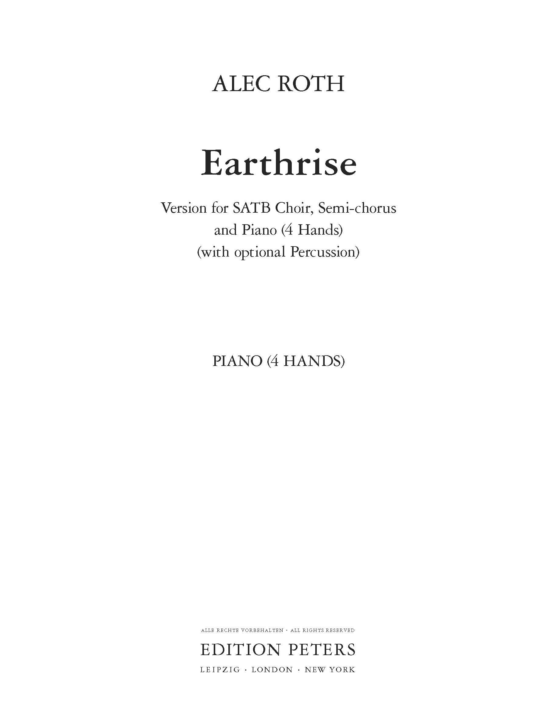 Product picture to: Earthrise (Piano Accompaniment)