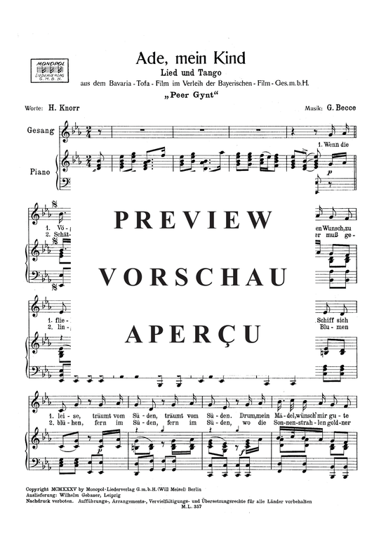 Produktgalerie: Seite 4 von 4 Ade, mein Kind, 	, Klavier und Gesang