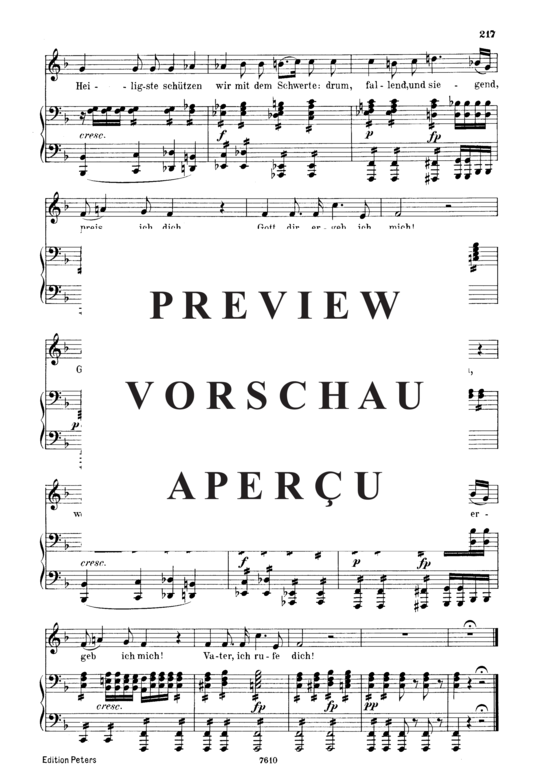 Product gallery: Page 5 of 5 Gebet während der Schlacht D.171, , Low Voice and Piano