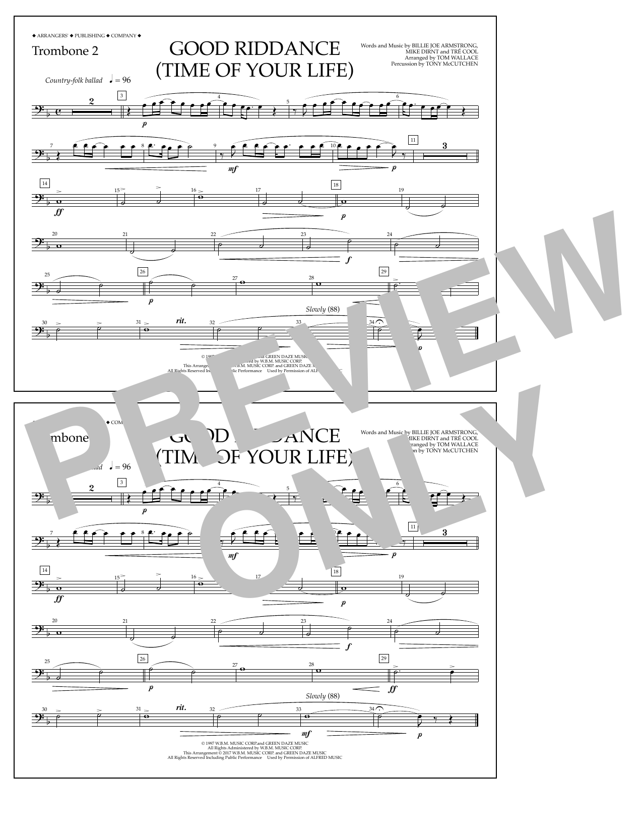 Product picture to: Good Riddance (Time of Your Life) - Trombone 2