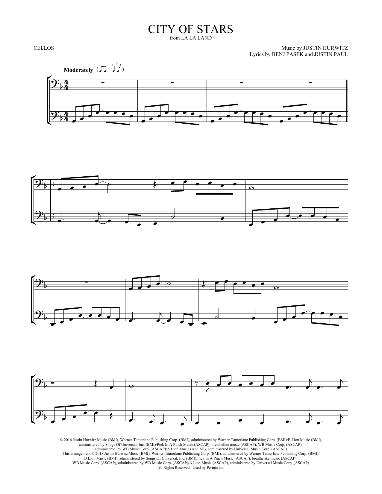 Produktgalerie: Seite 1 von 1 City of Stars (from La La Land), Ryan Gosling & Emma Stone, Violoncello