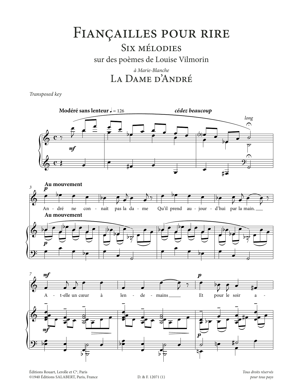 Produktbild zu: La Dame d'André (Low Voice)