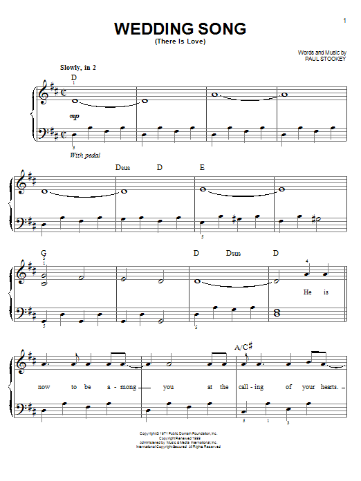 Produktbild zu: Wedding Song (There Is Love)