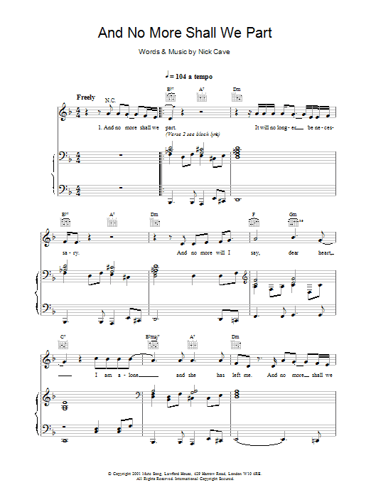 Produktgalerie: Seite 1 von 1 And No More Shall We Part, Nick Cave, Gesang, Gitarre, Klavier