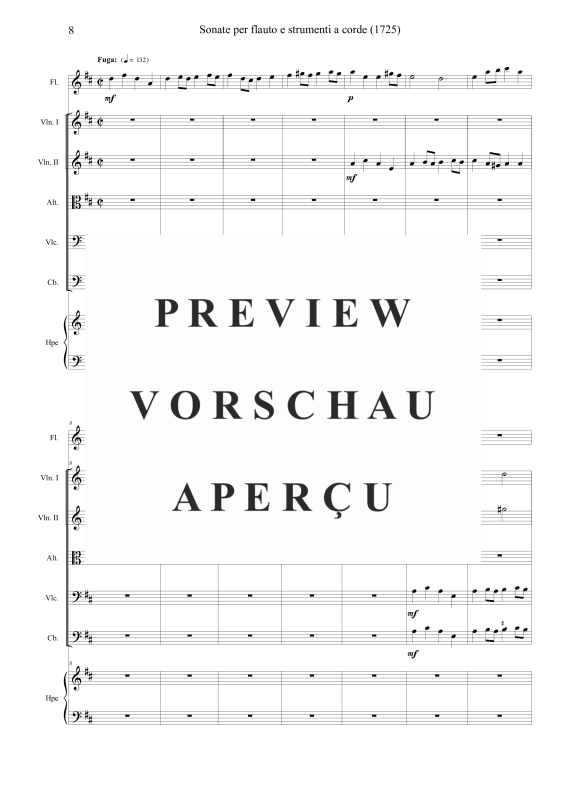 Produktgalerie: Seite 9 von 11 Sonata 7 in D major, , Flöte, Harfe und Streichorchester