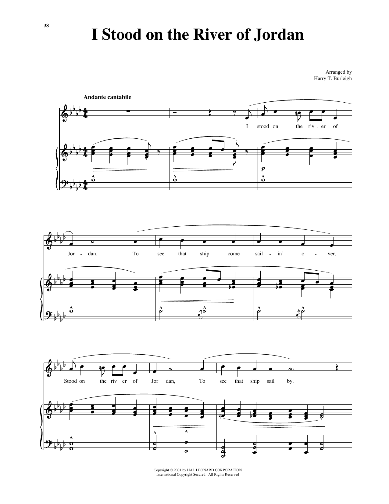 Product picture to: I Stood On The River Of Jordan (arr. Richard Walters) (High Voice)