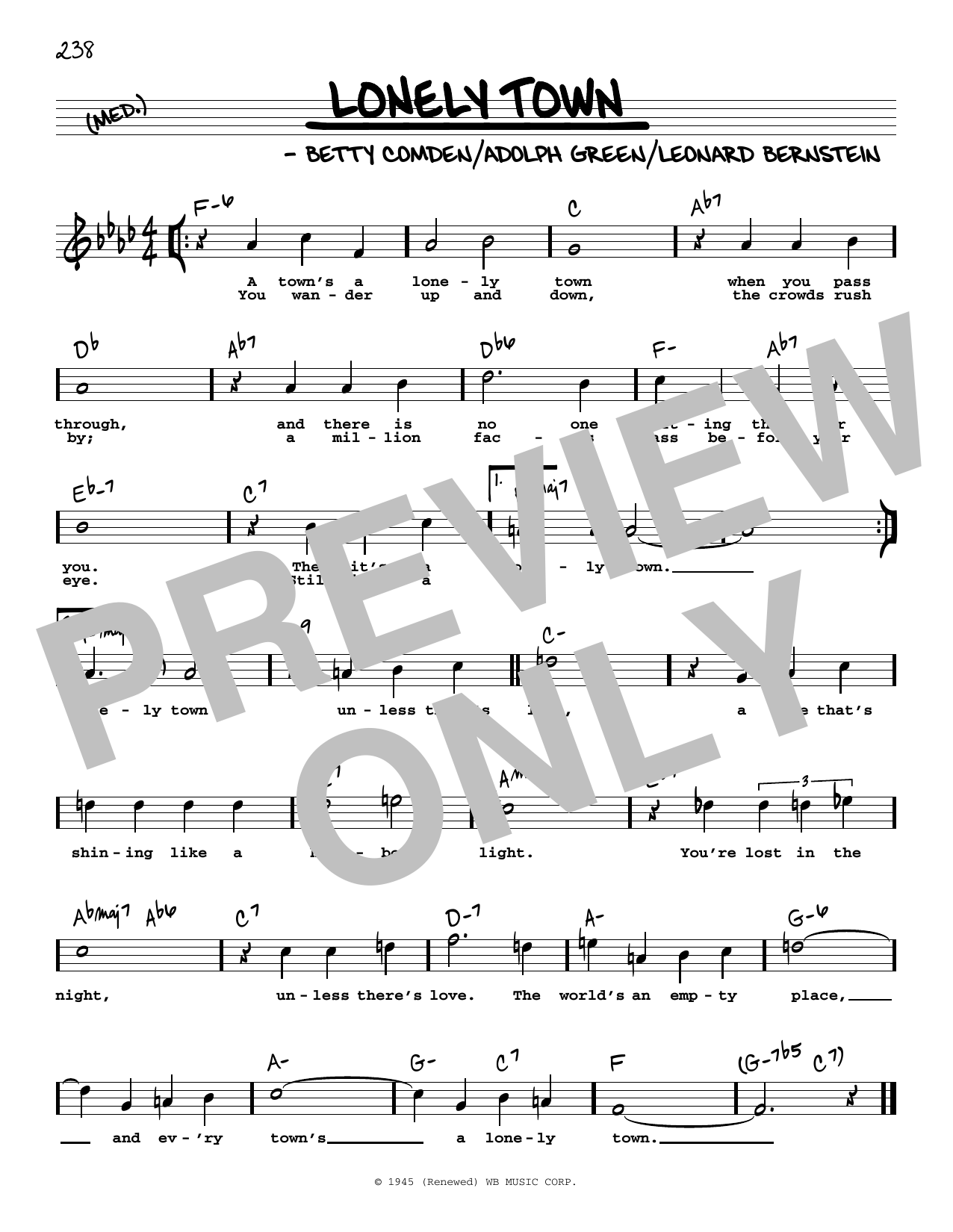 Produktbild zu: Lonely Town (High Voice) (from On The Town)
