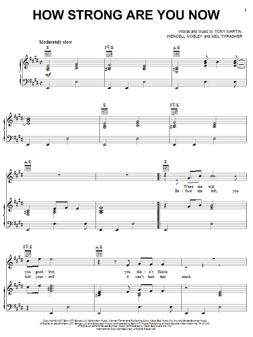 Produktgalerie: Seite 1 von 1 How Strong Are You Now, Rascal Flatts, Gesang, Gitarre, Klavier