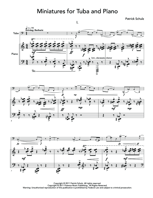 Product gallery: Page 1 of 11 Miniatures, , (tuba and piano)