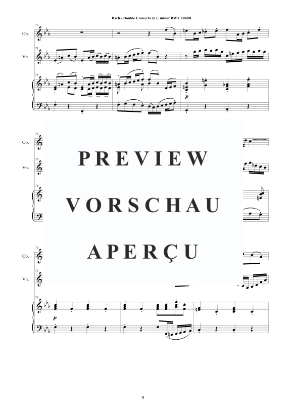 Produktgalerie: Seite 10 von 11 Doppel Konzert Oboe, Violine in C-Moll BWV 1060R, , Oboe, Violine und Klavier