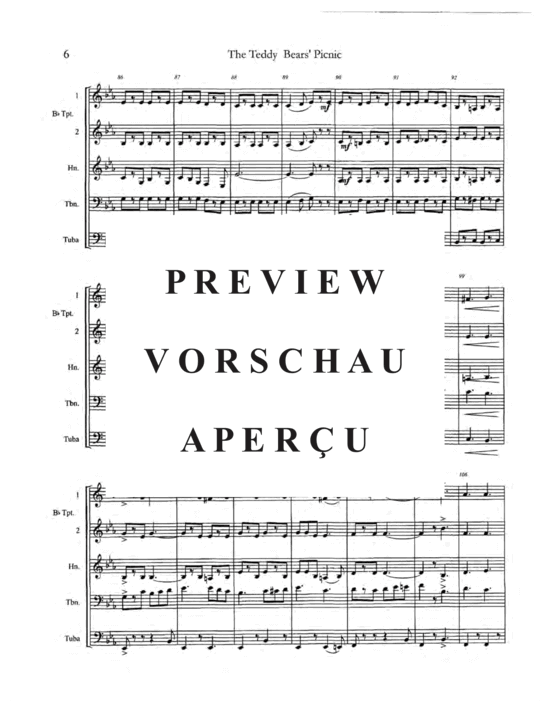 Produktgalerie: Seite 10 von 21 The Teddy Bear´s Picnic , , (Blechbläser Quintett)