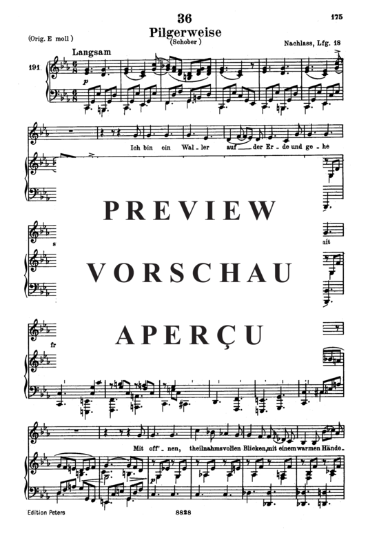 Product gallery: Page 2 of 7 Pilgerweise D.789, , Low Voice and Piano