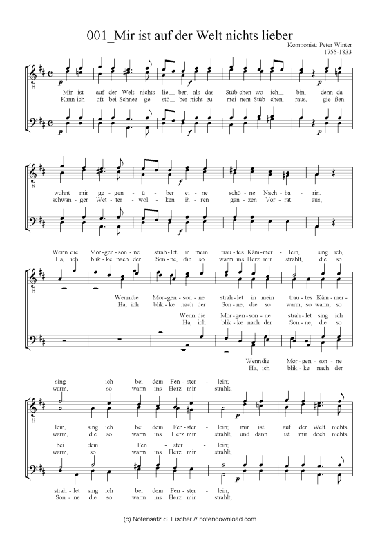 Produktbild zu: Mir ist auf der Welt nichts lieber Peter Winter 1755-1833