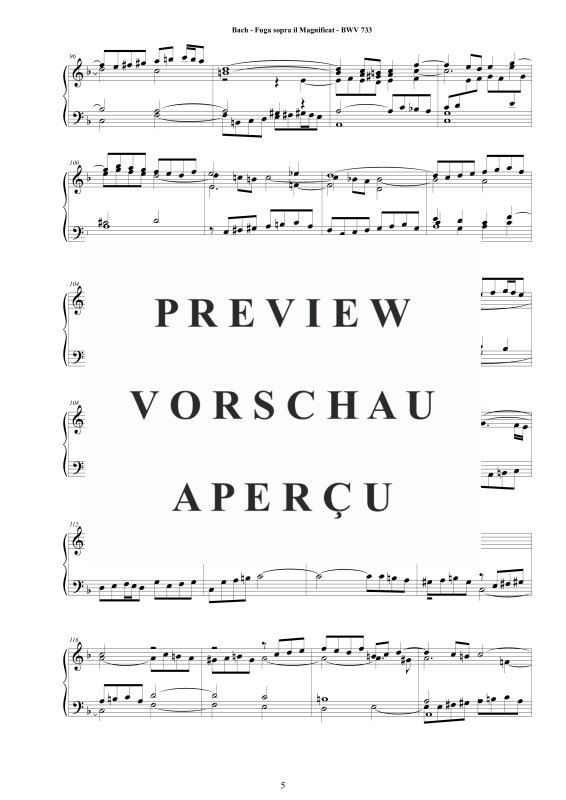 Produktgalerie: Seite 6 von 7 Fuga sopra il Magnificat - BWV 733 - Piano Version, , Klavier Solo