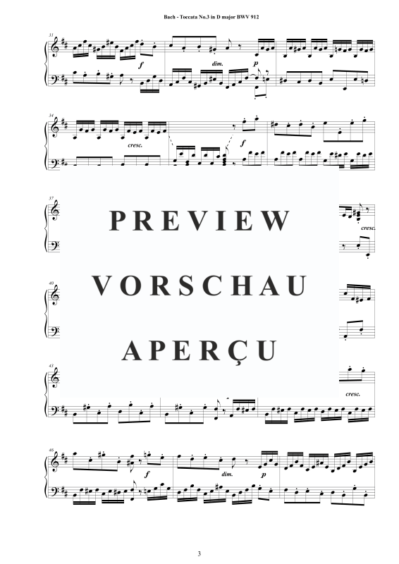 Produktgalerie: Seite 4 von 11 Toccata Nr. 3 D-Dur BWV 912, , Cembalo/Klavier Solo