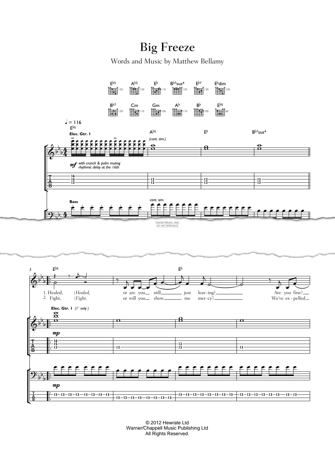 Produktgalerie: Seite 1 von 1 Big Freeze, Muse, E-Bass, Gesang, Gitarre