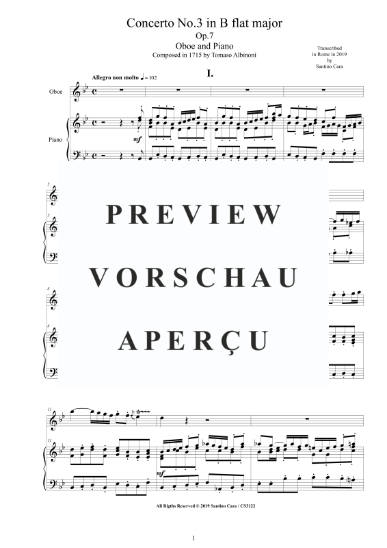 Product gallery: Page 2 of 11 Oboe Concerto No.3 in B-Dur Op.7, , Oboe and Piano/Harpsichord